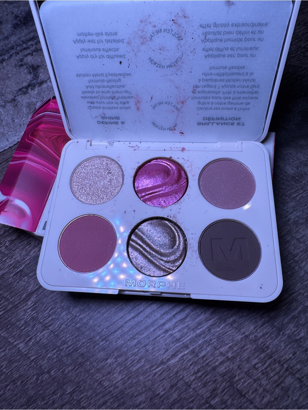 Morphe Six-Color Eyeshadow Palette - Pink, Rose, Taupe & Champagne
